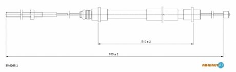 Трос, стояночная тормозная система ADRIAUTO 35.0205.1 (фото 1)