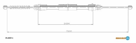 Трос, стояночная тормозная система ADRIAUTO 35.0207.1 (фото 1)