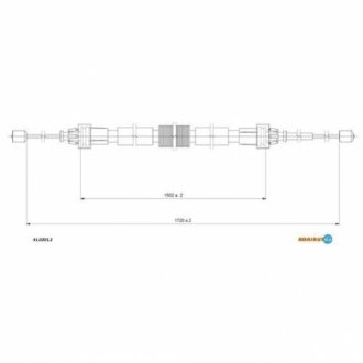 Трос ручного тормоза Renault Duster задний ADRIAUTO 41.0201.2 (фото 1)