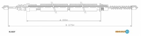 RENAULT трос ручного гальма 14,16 ADRIAUTO 41.0227 (фото 1)