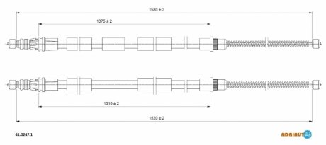 Трос, стояночная тормозная система ADRIAUTO 41.0247.1 (фото 1)