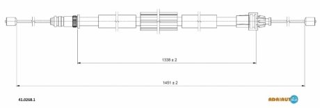 Трос стояночного тормоза ADRIAUTO 41.0268.1 (фото 1)