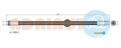 RENAULT шланг гальм. задн. внутрішній. лівий Kangoo -08 ADRIAUTO 41.1220.1 (фото 1)