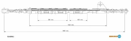 Трос, стояночная тормозная система ADRIAUTO 52.0258.1 (фото 1)