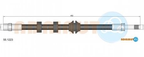 VW шланг гальмівний перед.Golf 3/4, Caddy SEAT Ibiza, Cordoba, Inca ADRIAUTO 55.1223 (фото 1)