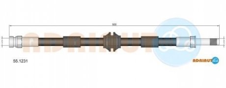 VW шланг гальм. передн.Sharan 95- FORD Galaxy SEAT Alhambra -01 ADRIAUTO 55.1231 (фото 1)