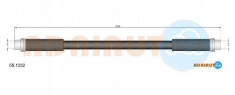 VW шланг гальмівний перед. AUDI A4/6 -01Passat 96-05 SKODA ADRIAUTO 55.1232 (фото 1)