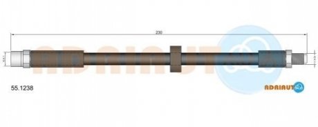 AUDI шланг гальм. задній 100 -94 A6 quattro -97, (230мм) ADRIAUTO 55.1238 (фото 1)