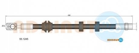 VW шланг гальмівний передн.Golf III 1.8/2.0/2.9 ADRIAUTO 55.1245 (фото 1)