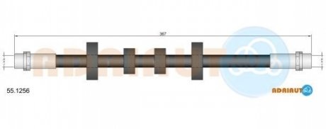 VW шланг гальмівний передн. лів.T4 (15&quot;) ADRIAUTO 55.1256 (фото 1)