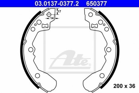 Гальмівні колодки (набір) ATE 03013703772 (фото 1)