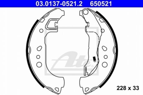 Гальмівні колодки, барабанні ATE 03.0137-0521.2 (фото 1)