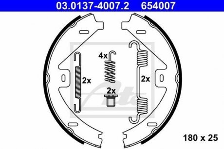 Гальмівні колодки ручного гальма ATE 03013740072 (фото 1)