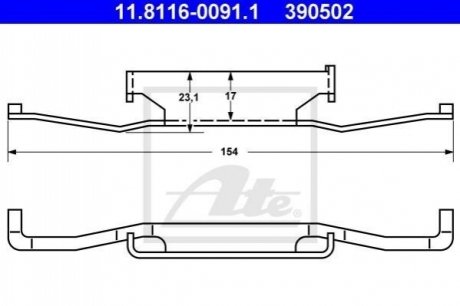 Пружина, тормозной суппорт ATE 11.8116-0091.1 (фото 1)