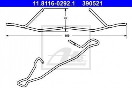 Комплект монтажний колодок ATE 11.8116-0292.1 (фото 1)