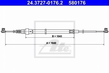 Трос гальма ATE 24.3727-0176.2 (фото 1)