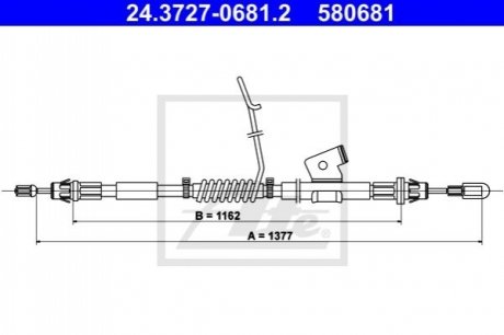 Трос, стояночная тормозная система ATE 24.3727-0681.2 (фото 1)