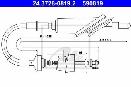 Трос сцепление ATE 24372808192 (фото 1)