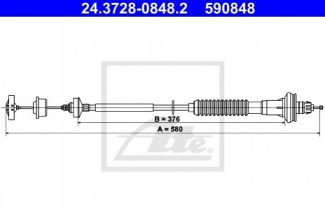 Трос зчеплення ATE 24.3728-0848.2 (фото 1)