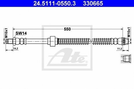Шланг гальмівний ATE 24511105503 (фото 1)