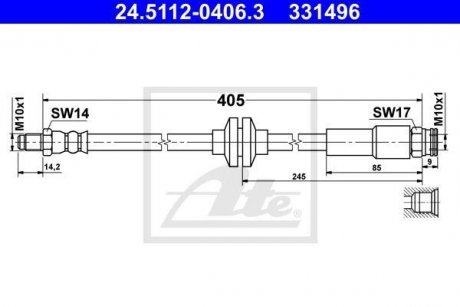 PRZEWУD HAM 24.5112-0406.3 FIAT 500 X 14-, DOBLO 10- ATE 24511204063 (фото 1)