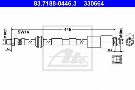 Шланг гальмівний ATE 83718804463 (фото 1)