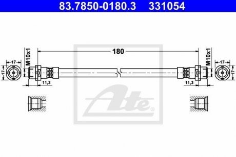 Шланг гальмівний ATE 83785001803 (фото 1)