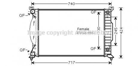 VW Радиатор охолодження Audi A4/6 01- AVA COOLING AI2202 (фото 1)