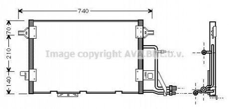 Конденсатор кондиціонера AUDI A6/S6 (C5) (97-) (вир-во) AVA COOLING AI5137 (фото 1)