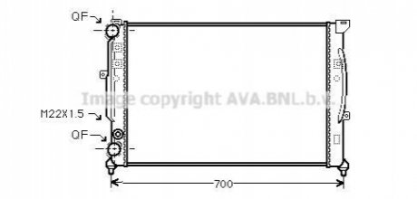 Радіатор охолодження двигуна A4 1.6/1.9TD MT 96-00 M/J AVA COOLING AIA2123 (фото 1)
