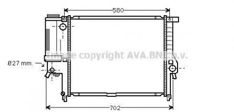 Радиатор, охолодження двигуна AVA COOLING BW2140 (фото 1)