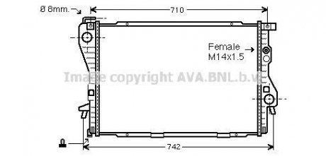 BMW Радиатор охолодження 5 E39,7 E38 520/750 AVA COOLING BW2176 (фото 1)