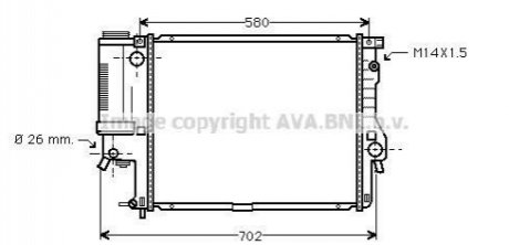 Радіатор охолодження двигуна BMW 5-SERIE E39+AC 95-98 AVA COOLING BWA2186 (фото 1)