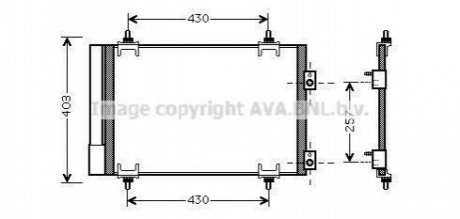 Конденсор кондиционера C4/C4 PICASSO/P307 04- AVA COOLING CNA5231D (фото 1)