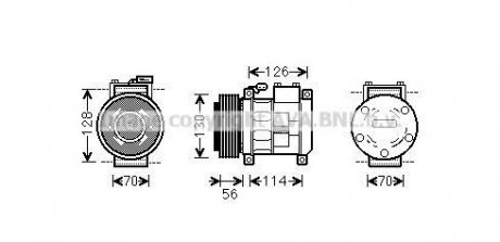 Компрессор кондиционера CHRYSLER 300M/ CHRYSLER VOYAGER AVA COOLING CRAK062 (фото 1)