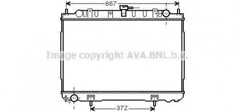 NISSAN Радиатор охолодження X-TRAIL 2.2 D 01- AVA COOLING DN2241 (фото 1)