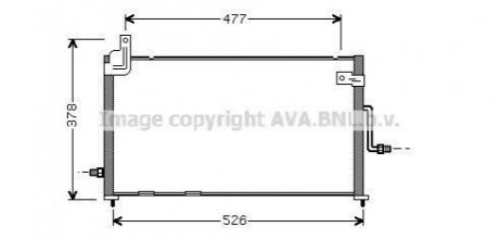 Радіатор кондиціонеру DAEWOO MATIZ (98-) 0.8/1.0 (вир-во) AVA COOLING DW5044 (фото 1)