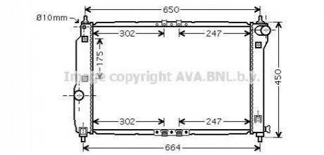 Радиатор охлаждения CHEVROLET AVEO (T250, T255) (05-) 1.4 i 16V AVA COOLING DWA2067 (фото 1)