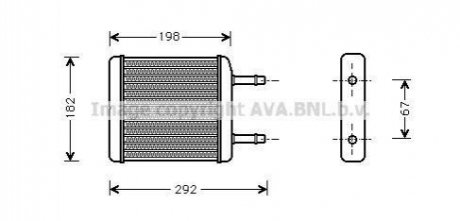 Радіатор обігрівача DAEW MATIZ 0.8 MT/AT 98-(вир-во) AVA COOLING DWA6024 (фото 1)