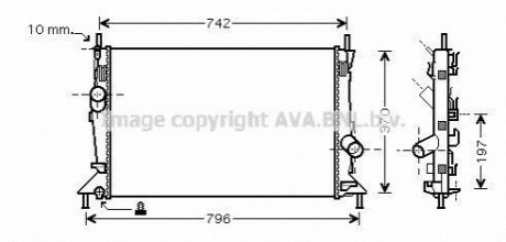 Радиатор охлаждения двигателя FOCUS/MAZDA3/S40 16/8 03- AVA COOLING FDA2369 (фото 1)