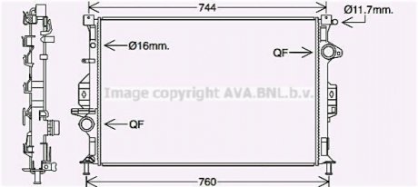 Радиатор MONDEO/FREEL/V/S80 AT 06- AVA COOLING FDA2425 (фото 1)