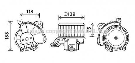 WENTYLATOR NAGRZ.FIAT PUNTO GRANDE 05- AVA COOLING FT8431 (фото 1)