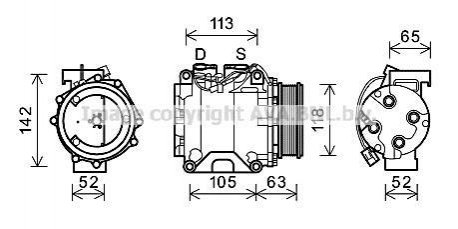 Компрессор кондиционера HONDA ACCORD 2003- AVA COOLING HDAK238 (фото 1)