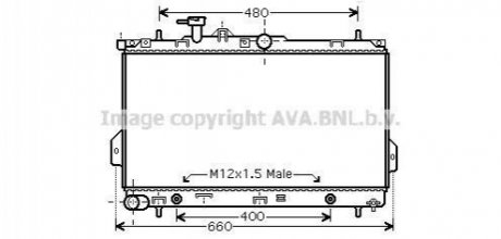 Радіатор охолодження HYUNDAI MATRIX (FC) (01-) AT (вир-во) AVA COOLING HY2096 (фото 1)