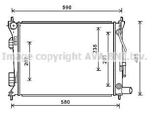 Радіатор охолодження Hyundai Accent/Solaris 1.4/1.6 10- AVA COOLING HYA2276 (фото 1)