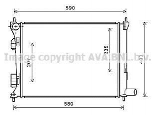 Радіатор охолодження двигуна Accent IV 1.4 i CVVT 11/10- AVA COOLING HYA2277 (фото 1)