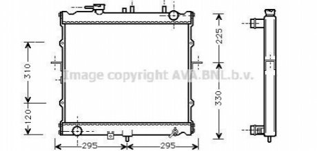 Радиатор охлаждения KIA SPORTAGE I (JA) (93-) AVA COOLING KAA2022 (фото 1)