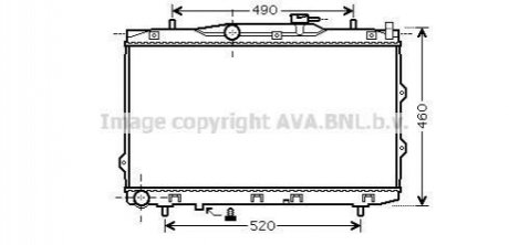 Радіатор охолодження двигуна CERATO 16i/20i MT 04- AVA COOLING KAA2074 (фото 1)