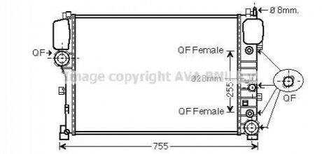 Радіатор охолодження двигуна MERCEDES S-Series 3.0D 06- AVA COOLING MS2447 (фото 1)