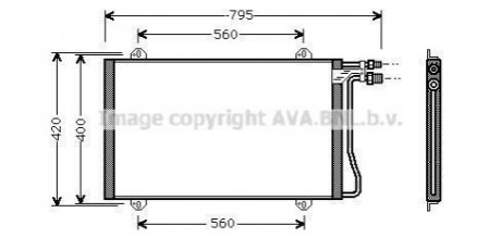 Конденсор кондиціонера MB SPRINT W901 MT/AT 95- AVA COOLING MS5219 (фото 1)